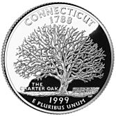 Connecticut quarter, reverse side, 1999