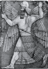 Ninurta shown in a palace relief from Nineveh