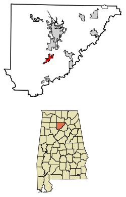 Location of Dodge City in Cullman County, Alabama.
