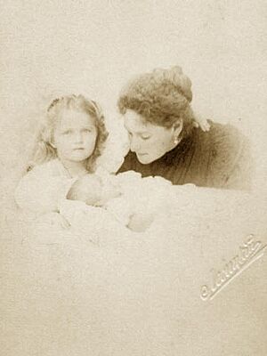 Czarina Alexandra with Olga and Maria