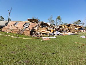 EF3 damage to a brick home near Sawyerville, Alabama.jpg