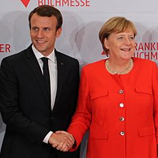 Emmanuel Macron and Angela Merkel (Frankfurter Buchmesse 2017)