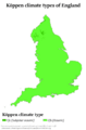 England by Köppen type