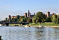 Exterior of the Wawel Castle seen across the Vistula River, Kraków