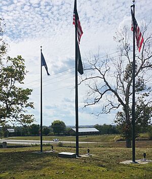 Flags and memorial honoring USCC who died at Battle Saltville I