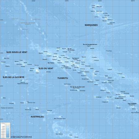 French Polynesia relief map