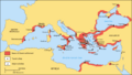 Map of Greek coastal settlements throughout the Mediterranean and Black Sea