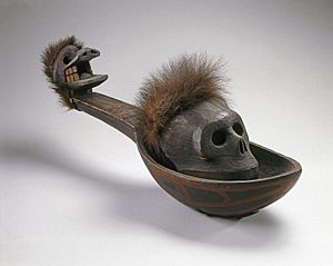 Heiltsuk, Ladle with Skull, 19th century, 05.588.7297