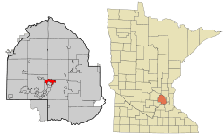 Location of Wayzatawithin Hennepin County, Minnesota