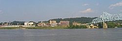 Ironton, as seen across the Ohio River in Russell, Kentucky