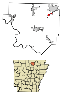 Location of Franklin in Izard County, Arkansas