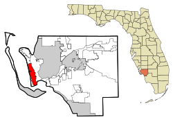 Location in Lee County and the state of Florida