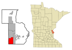 Location of the city of Wyomingwithin Chisago County, Minnesota