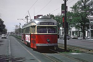 MBTA 3090 inbound at Pleasant Street, August 1968