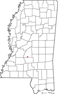 Location of Piney Woods, Mississippi
