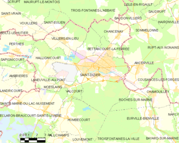 Map of the commune of Saint-Dizier
