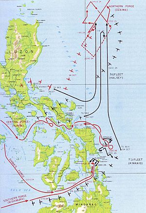 Map of Battle of Leyte Gulf