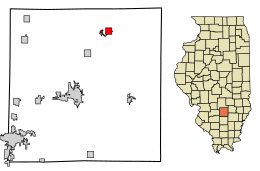 Location of Kinmundy in Marion County, Illinois.