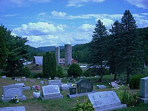 Farm and cemetery in Middlebury Township