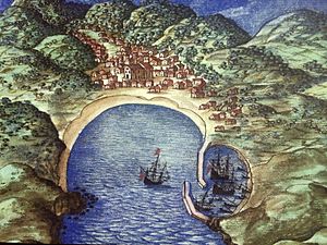 Mutriku dibujo antiguo puerto de mar
