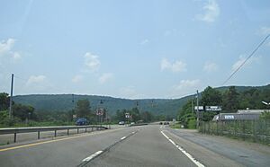 Westbound NY 17 at the Silver Lake Road intersection