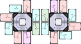 Nakagin capsule arrangement (10F) rA