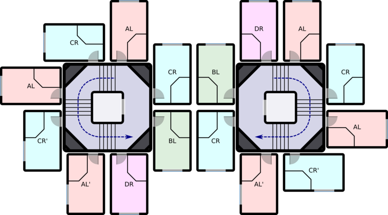 Nakagin capsule arrangement (10F) rA