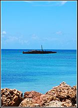 Old sunken ship off the coast of Palo Seco, Toa Baja, Puerto Rico