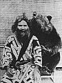 One Ainu man and bear