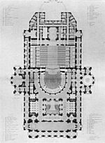 Palais Garnier plan at the first loge level - Mead 1991 p101