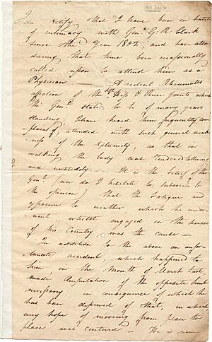 Physician's statement concerning health of General George Rogers Clark 1809