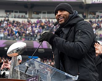 Ray Lewis Baltimore Ravens post-Super Bowl celebration
