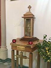 Relics of Antonio Rosmini and Pope John Paul II at St Peter's Church in Roath, Cardiff, October 2020