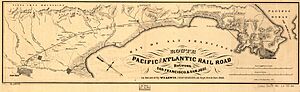 Route of the Pacific and Atlantic Rail Road between San Francisco, & San Jose, as located by Wm. J. Lewis, Chief Engineer, in Sept. Oct. & Nov. 1851. LOC 98688756