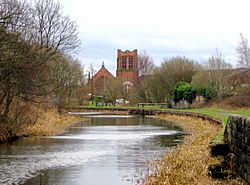 Ruchill Church at canal
