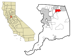 Sacramento County California Incorporated and Unincorporated areas Fair Oaks Highlighted.svg