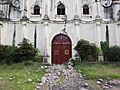 Saint Catherine of Alexandria Church entrance quake damage (Tayum, Abra; 11-14-2022)