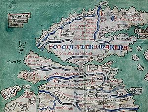 Scotland from the Matthew Paris map, c.1250