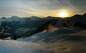 Sonnenuntergang am Moosfluh