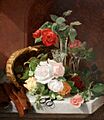 Stannard, Eloise Harriet - A Still Life of Flowers in a Glass Epergne ... - 1889