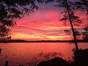 Sunset From Oseetah Lake, NY by Christine Dekkers