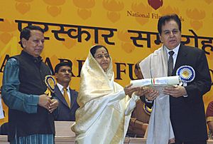 The President, Smt. Pratibha Devisingh Patil presenting the Life Time Achievement Award to the famous film actor Shri Dilip Kumar, at the 54th National Film Awards function, in New Delhi on September 02, 2008