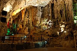 The stage inside St. Michael's Cave