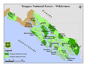 Tongass NF - map of wilderness areas