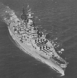 USS Wisconsin (BB-64) off Norfolk during 1950s