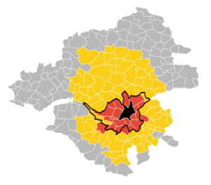 Unité urbaine et aire urbaine de Nantes