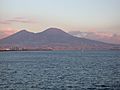 Vesuvius from Naples at sunset