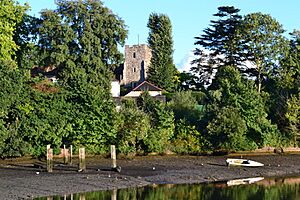 View across Eling Creek to the church (geograph 5869337)