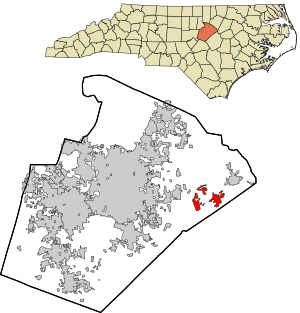 Location in Wake County and the state of North Carolina.