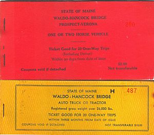 Waldo Hancock Bridge Toll Ticket Books 1935